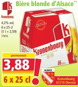 Norma KRONENBOURG Bière blonde d'Alsace** offre