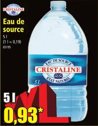 Norma CRISTALINE Eau de source offre