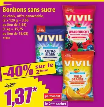 Norma VIVIL Bonbons sans sucre offre