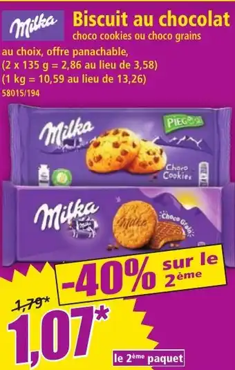 Norma MILKA Biscuit au chocolat offre