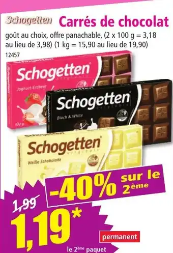 Norma SCHOGEITEN Carrés de chocolat offre