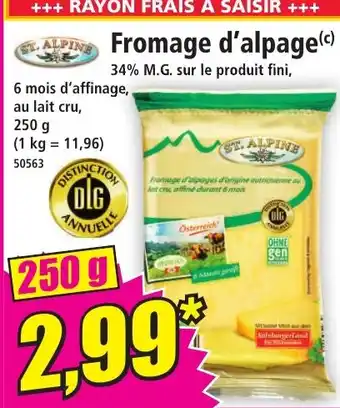 Norma ST. ALPINE Fromage d'alpage offre