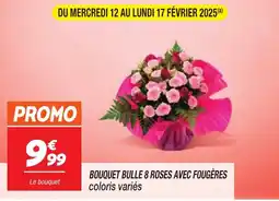 Netto Bouquet bulle 8 roses avec fougères offre