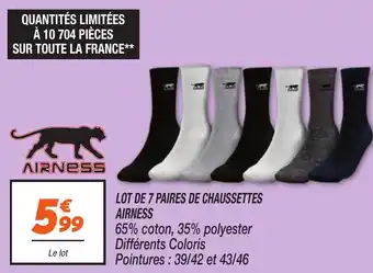 Netto AIRNESS Lot de 7 paires de chaussettes offre