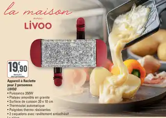 G20 LIVOO Appareil à Raclette pour 2 personnes offre