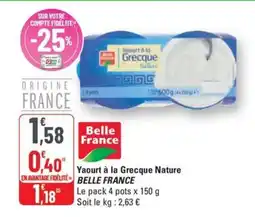 G20 BELLE FRANCE Yaourt à la Grecque Nature offre