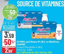 G20 DANONE Actimel goût nature 0% m.g. ou multifruits offre