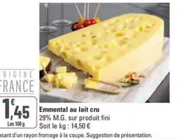 G20 Emmental au lait cru offre