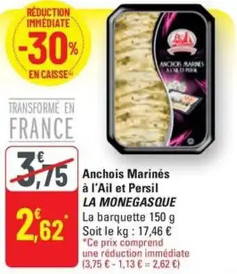 G20 LA MONEGASQUE Anchois Marinés à l'Ail et Persil offre