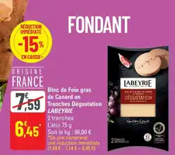 G20 LABEYRIE Bloc de Foie gras de Canard en Tranches Dégustation offre