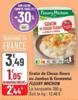 G20 FLEURY MICHON Gratin de Choux-fleurs au Jambon & Emmental offre