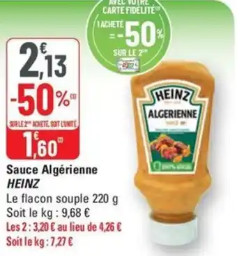 G20 HEINZ Sauce Algérienne offre