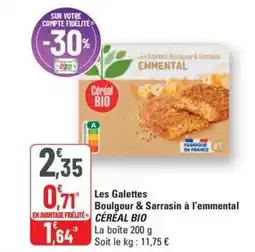 G20 CÉRÉAL BIO Les Galettes Boulgour & Sarrasin à l'emmental offre