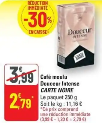 G20 CARTE NOIRE  Café moulu Douceur Intense offre