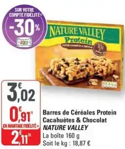 G20 NATURE VALLEY Barres de Céréales Protein Cacahuètes & Chocolat offre