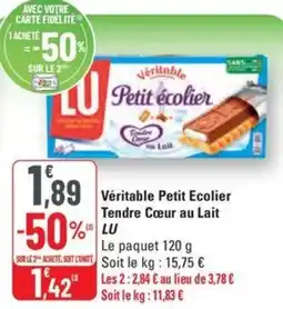 G20 LU Véritable Petit Ecolier Tendre Cœur au Lait offre