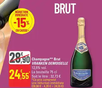 G20 VRANKEN DEMOISELLE  Champagne Brut offre