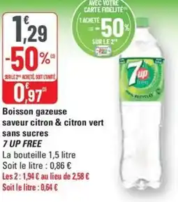 G20 7 UP FREE Boisson gazeuse saveur citron & citron vert sans sucres offre