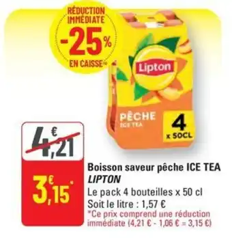 G20 LIPTON Boisson saveur pêche ice tea offre