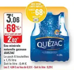 G20 QUEZAC Eau minérale naturelle gazeuse offre