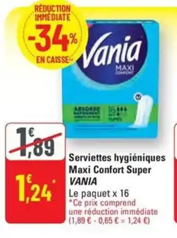 G20 VANIA Serviettes hygiéniques Maxi Confort Super offre