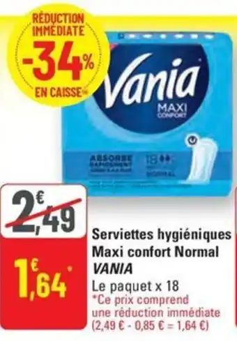 G20 VANIA Serviettes hygiéniques Maxi confort Normal offre