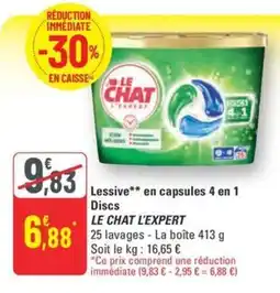 G20 LE CHAT L'EXPERT Lessive en capsules 4 en 1 Discs offre