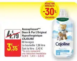 G20 CAJOLINE Assouplissant Doux & Pur L'Original Hypoallergénique offre