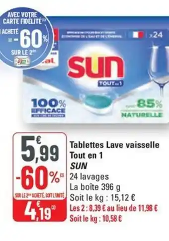 G20 SUN Tablettes Lave vaisselle Tout en 1 offre