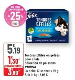 G20 PURINA Tendres Effilés en gelées pour chats Sélection de poissons offre