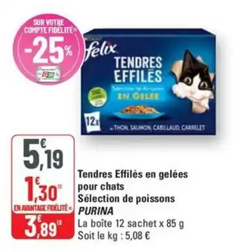 G20 PURINA Tendres Effilés en gelées pour chats Sélection de poissons offre