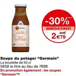 Monoprix Germain soupe du potager offre