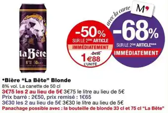 Monoprix La Bête Bière Blonde offre