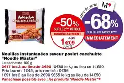 Monoprix Noodle Master Nouilles instantanées saveur poulet cacahuète offre