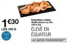 Monoprix Élevé en équateur Crevettes cuites offre