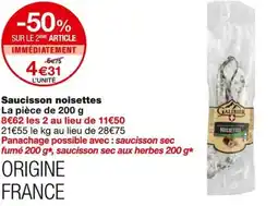 Monoprix Saucisson noisettes offre