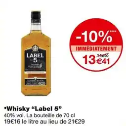 Monoprix LABEL 5 Whisky offre