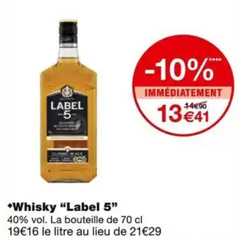 Monoprix LABEL 5 Whisky offre