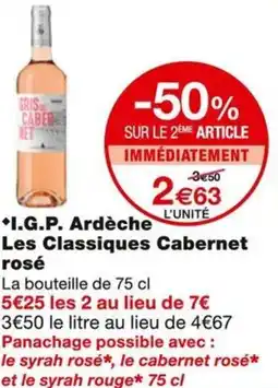 Monoprix I.G.P. Ardèche Les Classiques Cabernet rosé offre