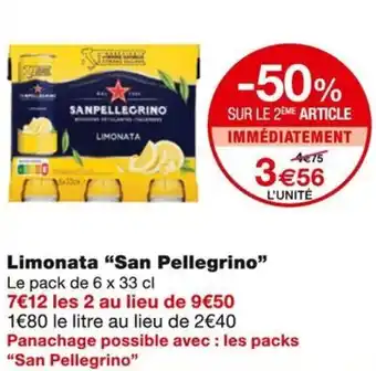 Monoprix San pellegrino limonata offre