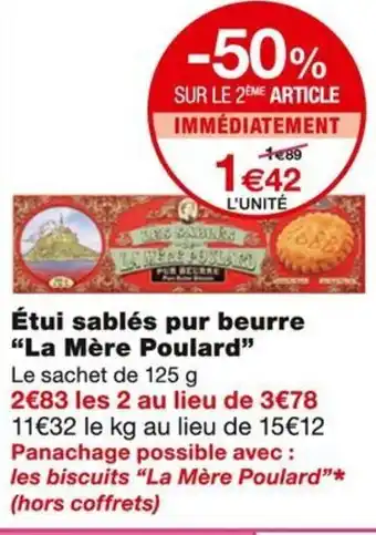 Monoprix La Mère Poulard Étui sablés pur beurre offre