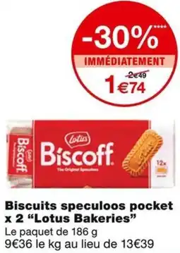 Monoprix Lotus Bakeries Biscuits speculoos pocket x 2 offre