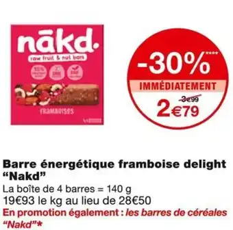 Monoprix Nakd barre énergétique framboise delight offre