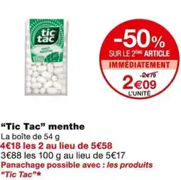 Monoprix Tic tac menthe offre