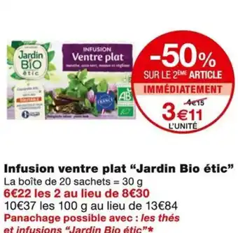 Monoprix Jardin Bio étic Infusion ventre plat offre