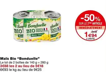 Monoprix Bonduelle Maïs Bio offre