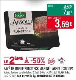 Match Socopa Pavé de boeuf rumsteck mariné L'Absolu offre