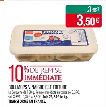 Match Est-Friture Rollmops vinaigre est friture offre