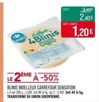 Match Carrefour Sensation Blinis moelleux offre