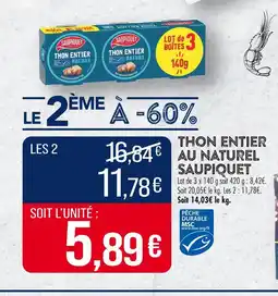 Match Saupiquet Thon entier au naturel offre